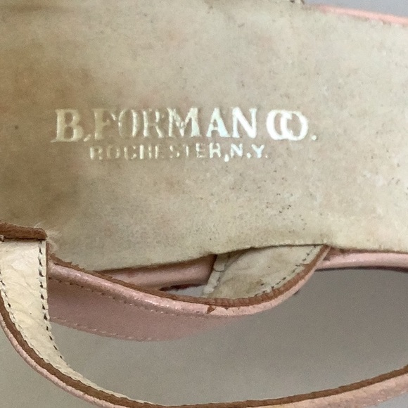 Vintage 1977 Pink Soft Leather Sling Back Chunky Heels with delicateRoseGold - Picture 3 of 9